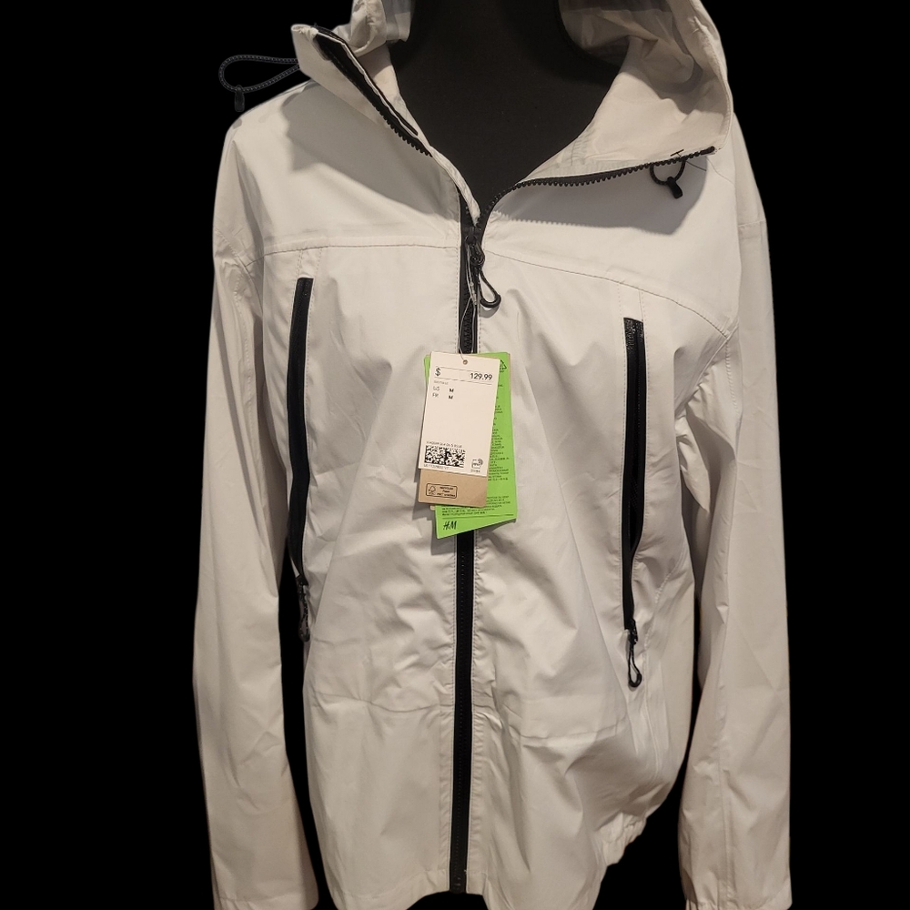 Men's White Hooded Jacket NWT Size M